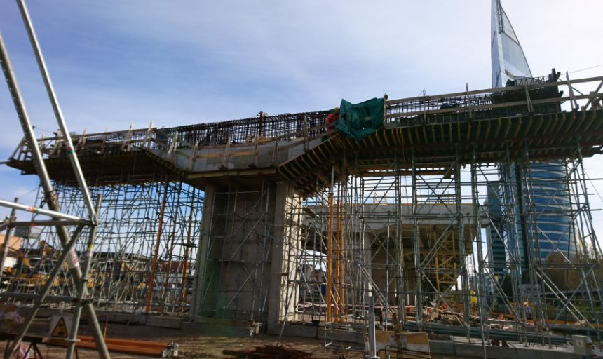 Viaducto Montevideo - Ensayos estructurales Inspección estructural en Viaducto del Puerto de Montevideo